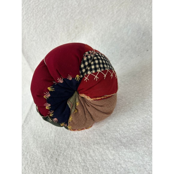 Crazy Quilt Handmade Fall‎ Harvest Pumpkin Decoration Patchwork Fabric Decor - Picture 4 of 4